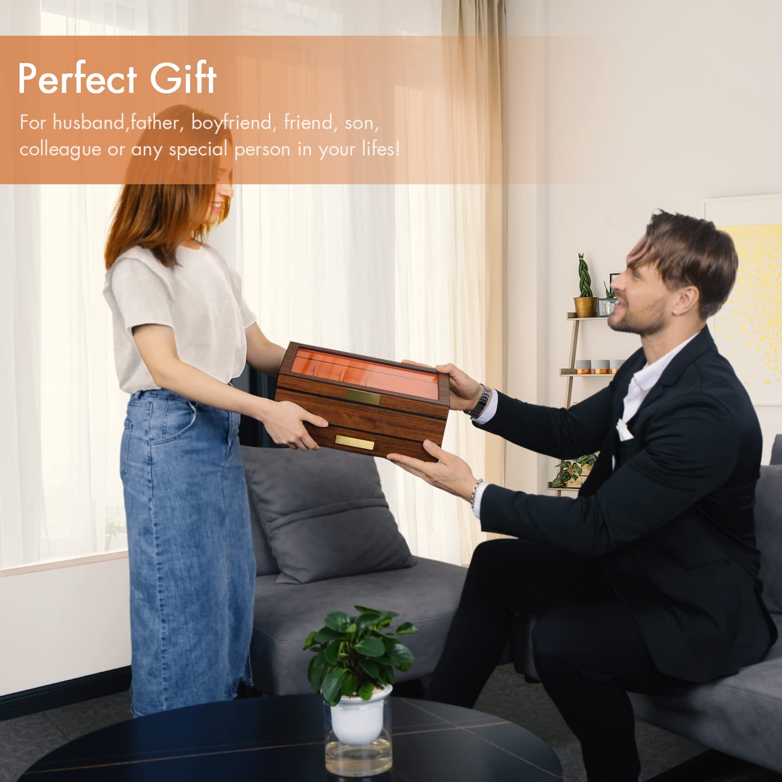 wooden watch gift box for men