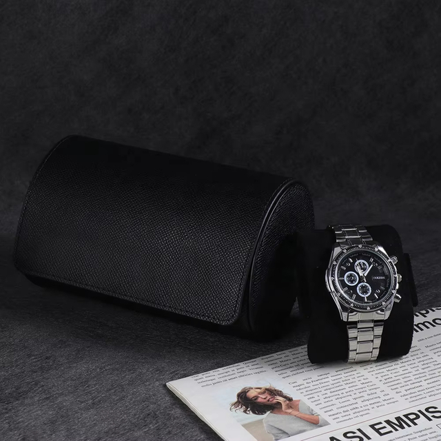 Luxury PU Leather 2 Slot Watch Storge Roll for Travel
