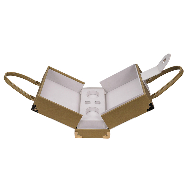 Fashionable PU Leather Green Perfume Travel Suitcase for Ladies