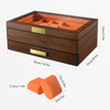  6 Slots Wooden Watch Storage Gift Box Jewelry Organizer With Drawer And Real Glass 