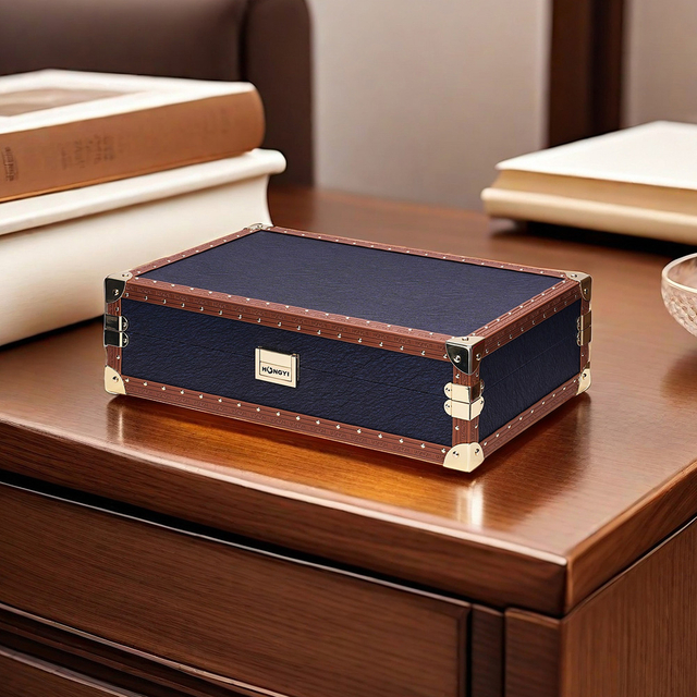  Luxury 4-Slot Leather Wrist Watch Storage Box for Men