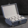 8 Slot Suede Leather Watch Suitcase for Travel