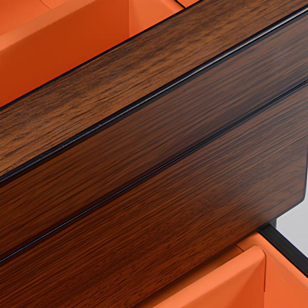 wooden watch case detail