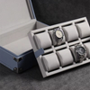 8 Slot Suede Leather Watch Suitcase for Travel