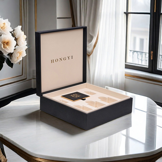 Stylish 8-pointed Star Pattern PU Leather Perfume Bottle Box for Display