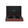 Elegant Dual-Slot MDF Perfume Gift Box with Luxurious Gold Embossed Pattern