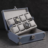 8 Slot Suede Leather Watch Suitcase for Travel