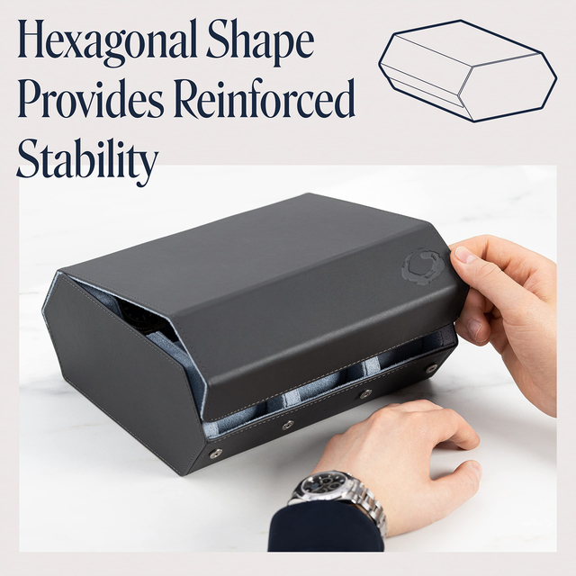 6 Slots Luxury Leather Watch Roll Storage Organizer for Men