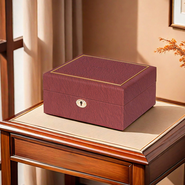High-end PU Leather Single Watch Display Box with Lock
