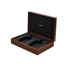 Elegant Dual-Slot MDF Perfume Gift Box with Luxurious Gold Embossed Pattern