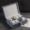 8 Slot Suede Leather Watch Suitcase for Travel