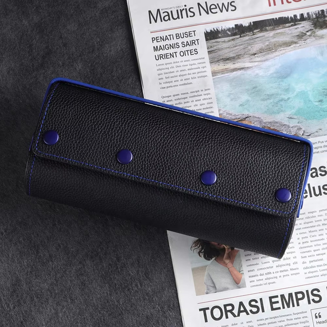 Custom PU Leather 3 Slot Travel Watch Roll for Men